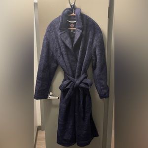 Issac Mizrahi - Cozy Wrap Long Coat - Dark Navy - size L